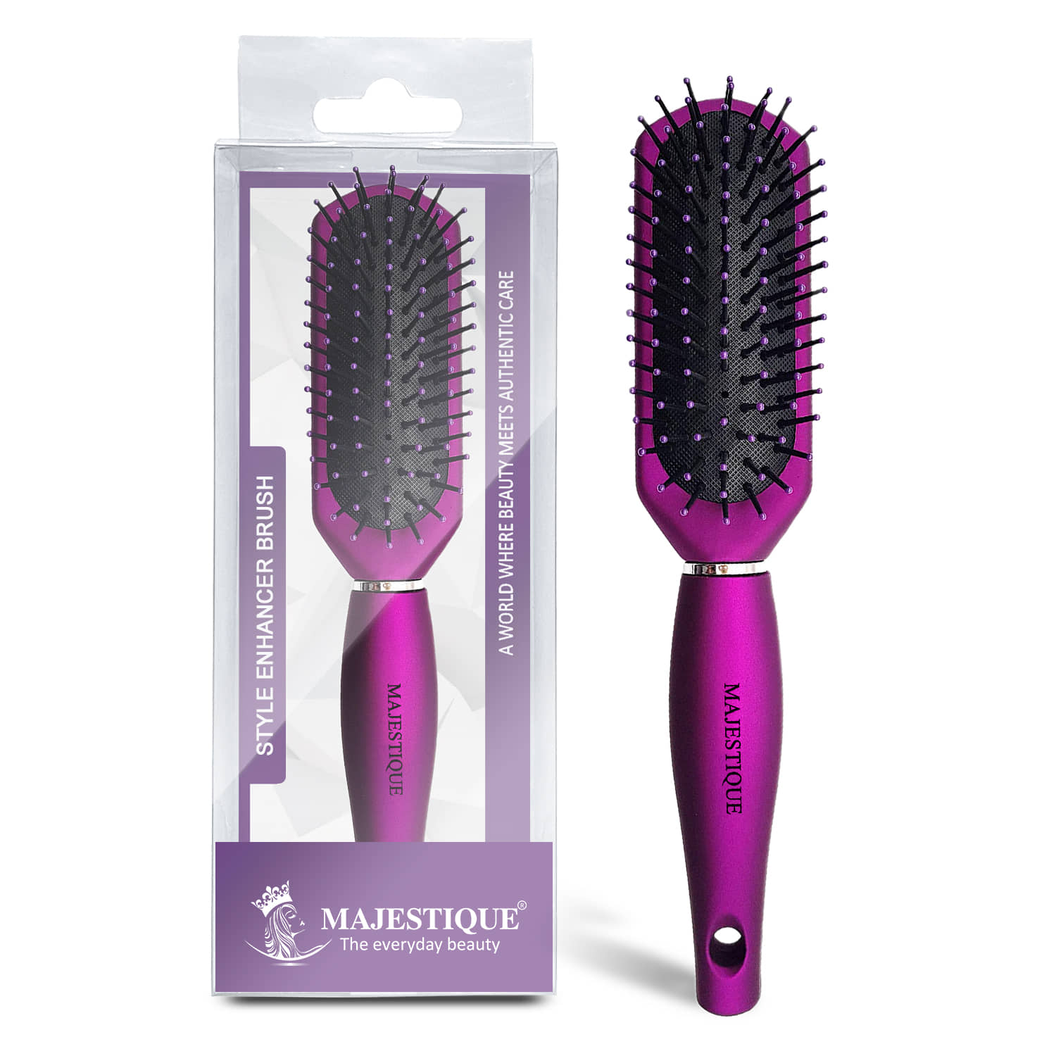 Majestique Purple Series Style Enhancer Hair Brush for Shaping Defining for Women and Men -Pack of 1