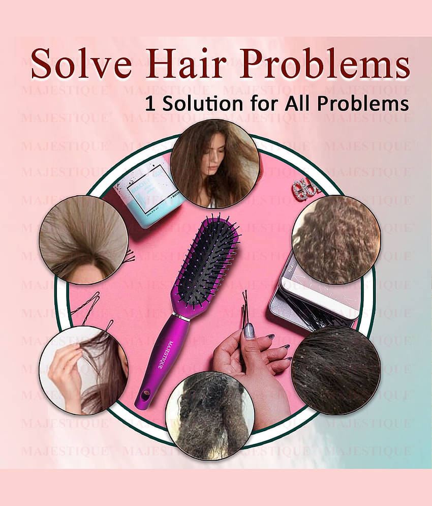 Majestique Purple Series Style Enhancer Hair Brush for Shaping Defining for Women and Men -Pack of 1