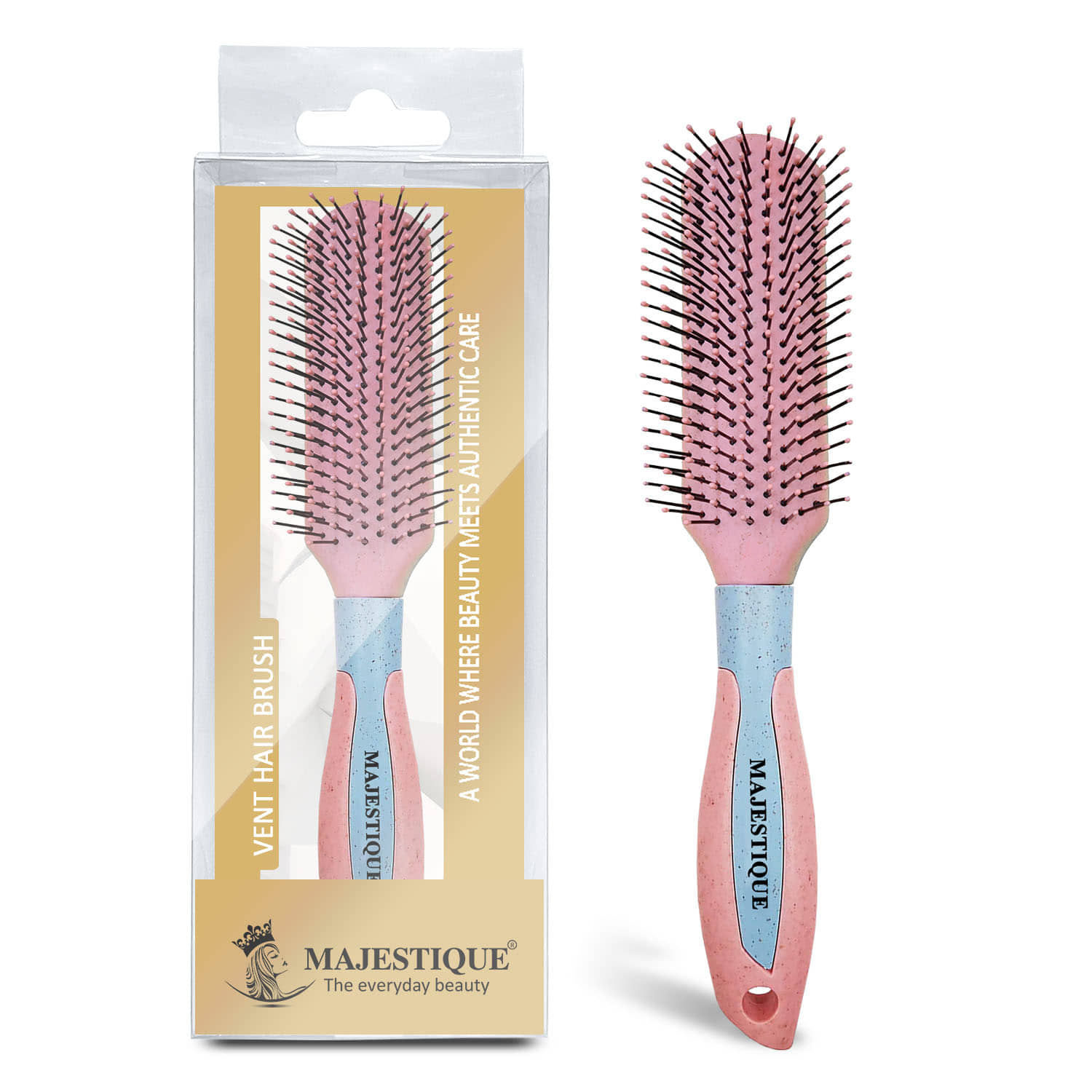Majestique Professional Nylon Bristle All-Purpose Hair Brush for Everyday Brushing for Women, Men