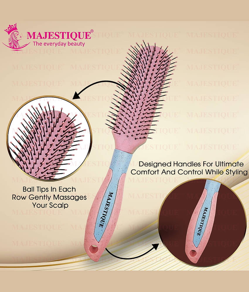 Majestique Professional Nylon Bristle All-Purpose Hair Brush for Everyday Brushing for Women, Men