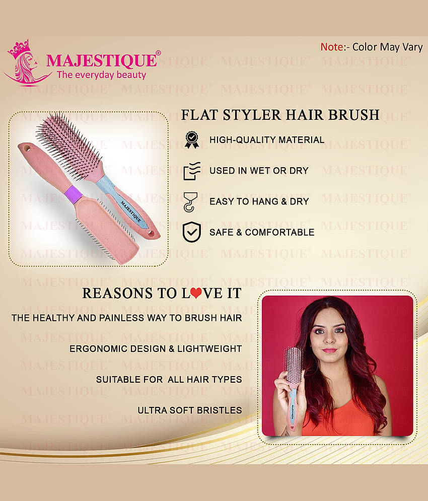 Majestique Professional Nylon Bristle All-Purpose Hair Brush for Everyday Brushing for Women, Men