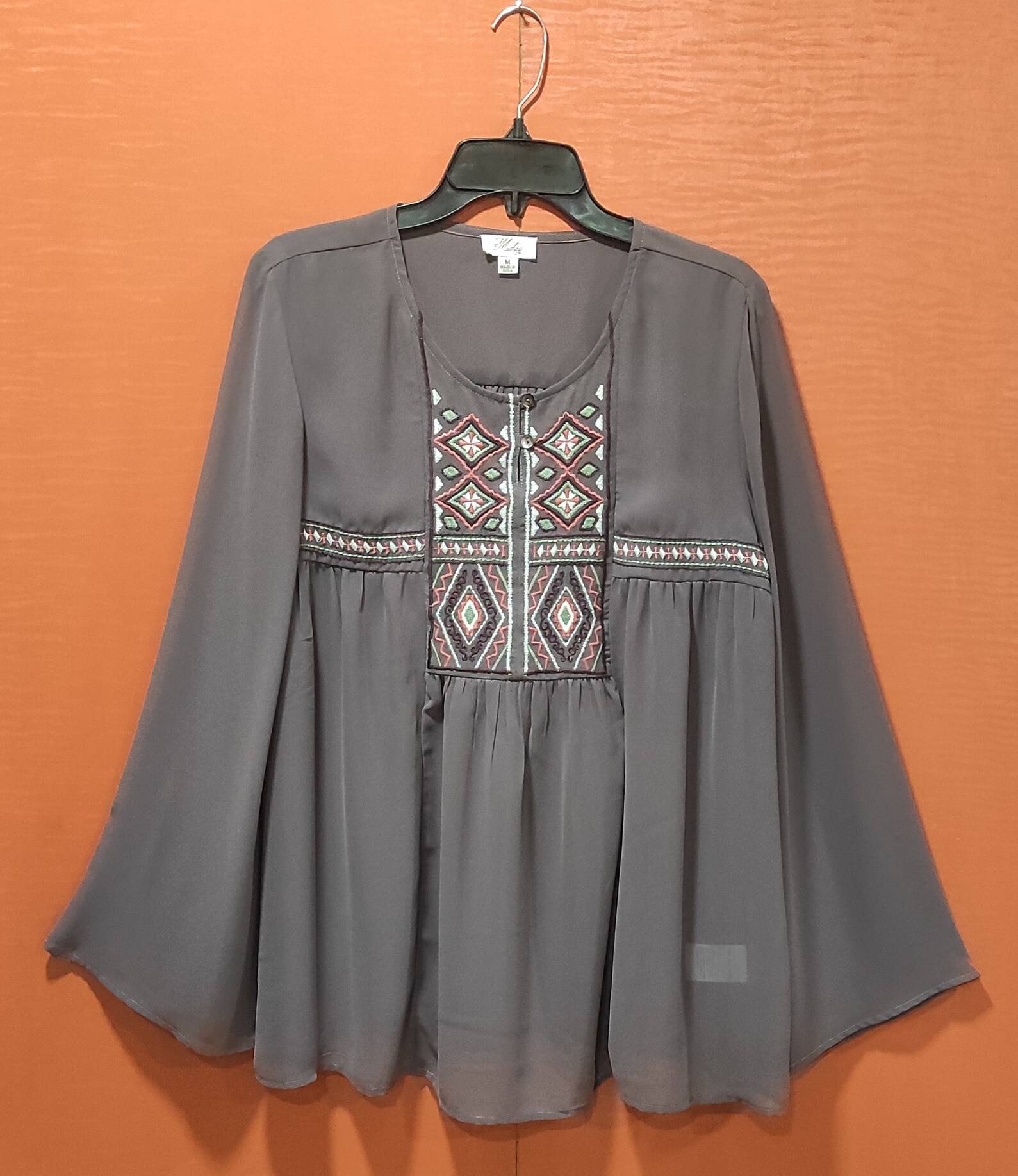 Mishey Grey Polyester Women's A-Line Top ( Pack of 1 )     			Mishey Grey Polyester Women's A-Line Top ( Pack of 1 )