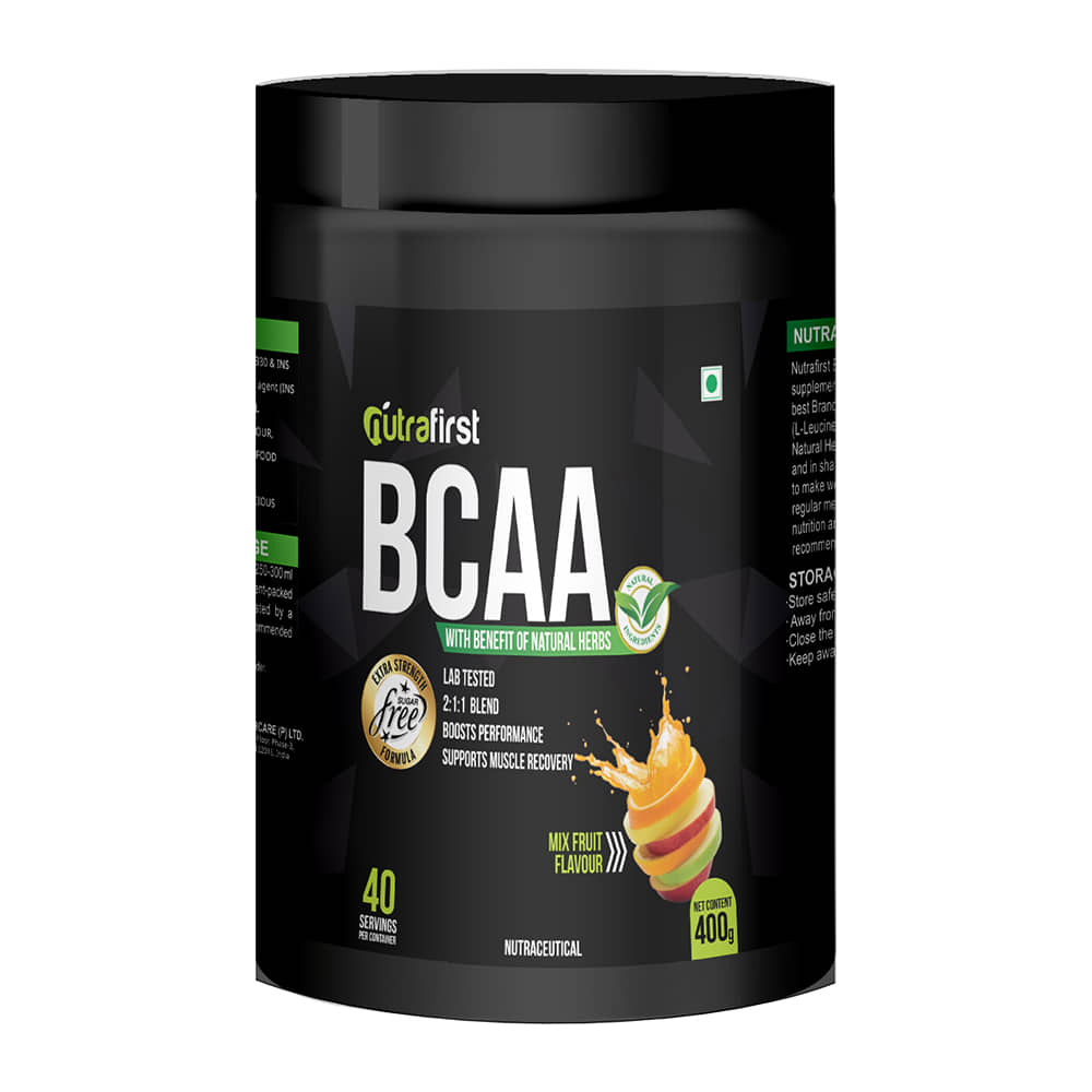 Nutrafirst BCAA workout proteins with Mixed Fruit Flavored 400 gm