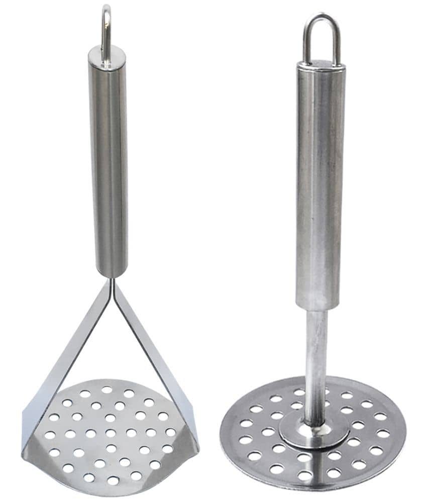 OC9 Silver Stainless Steel Potato Masher ( Pack of 2 )
