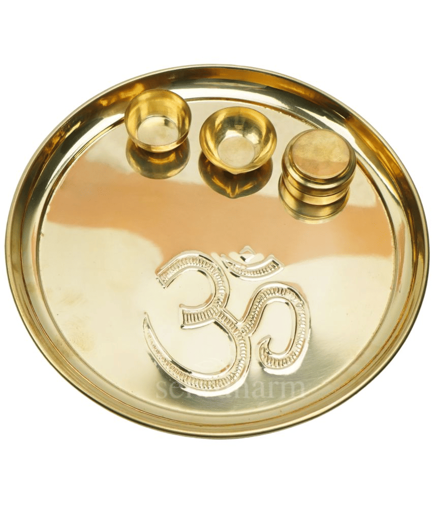 Om Brass Pooja Thali Set