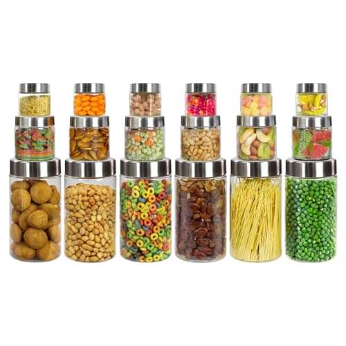 PearlPet 200ml,500ml,1400ml Plastic Transparent Multi-Purpose Container ( Set of 18 ) PearlPet 200ml,500ml,1400ml Plastic Transparent Multi-Purpose Container ( Set of 18 )