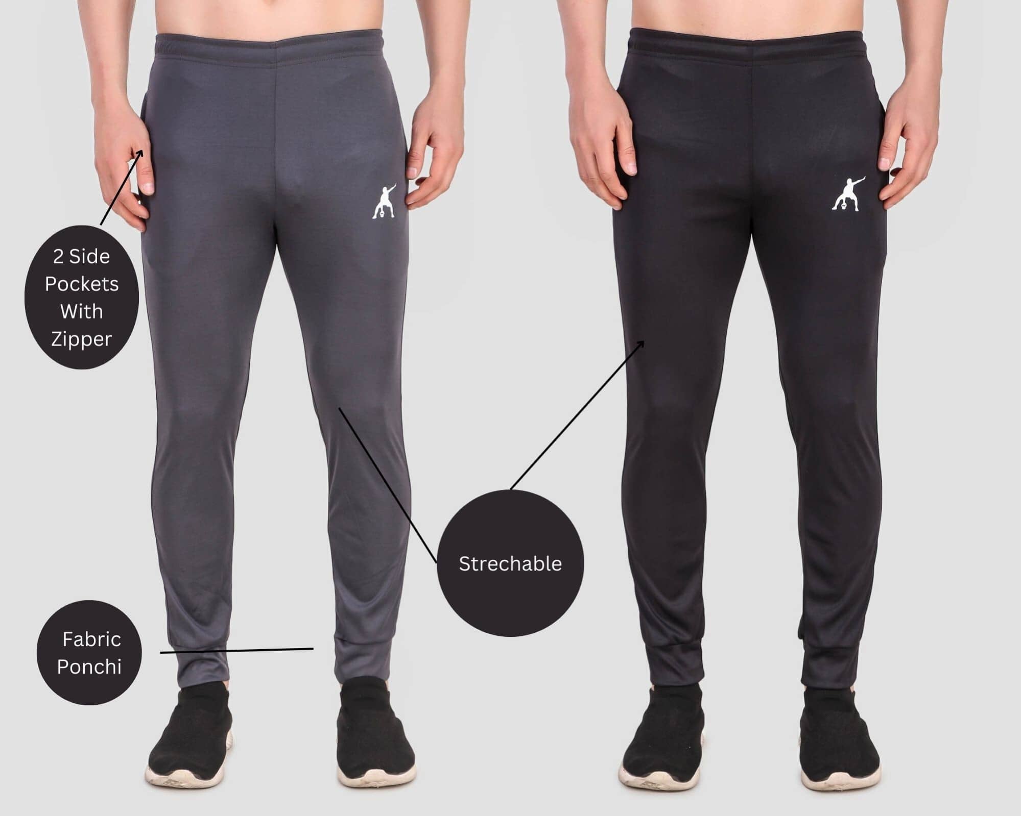 Preen Grey Polyester Men's Sports Trackpants ( Pack of 2 ) - Track Pants | Buy online on ZillyBuy