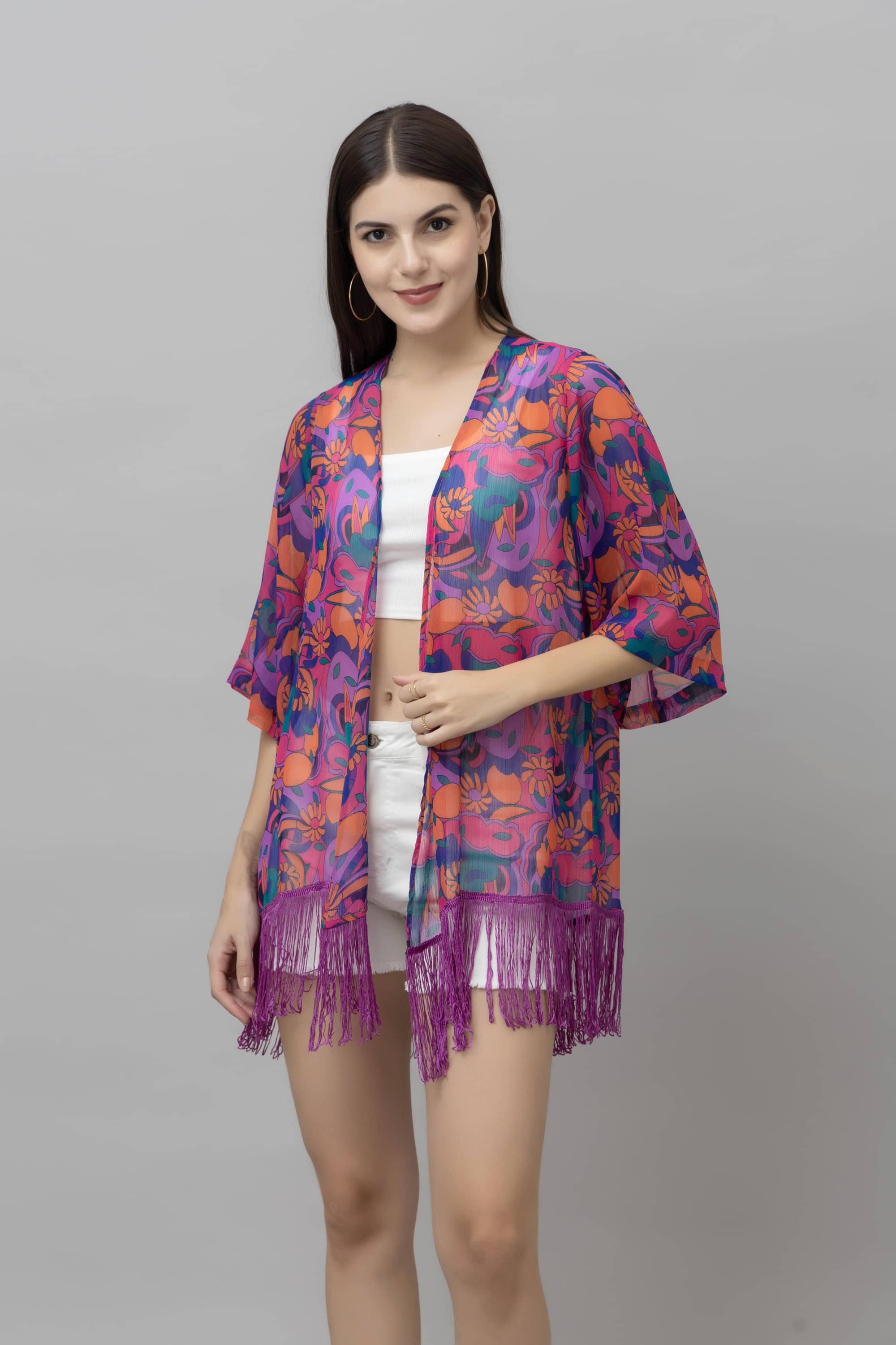 Purys Polyester Blend Women's Shrugs - Pink ( ) Purys Polyester Blend Women's Shrugs - Pink ( )