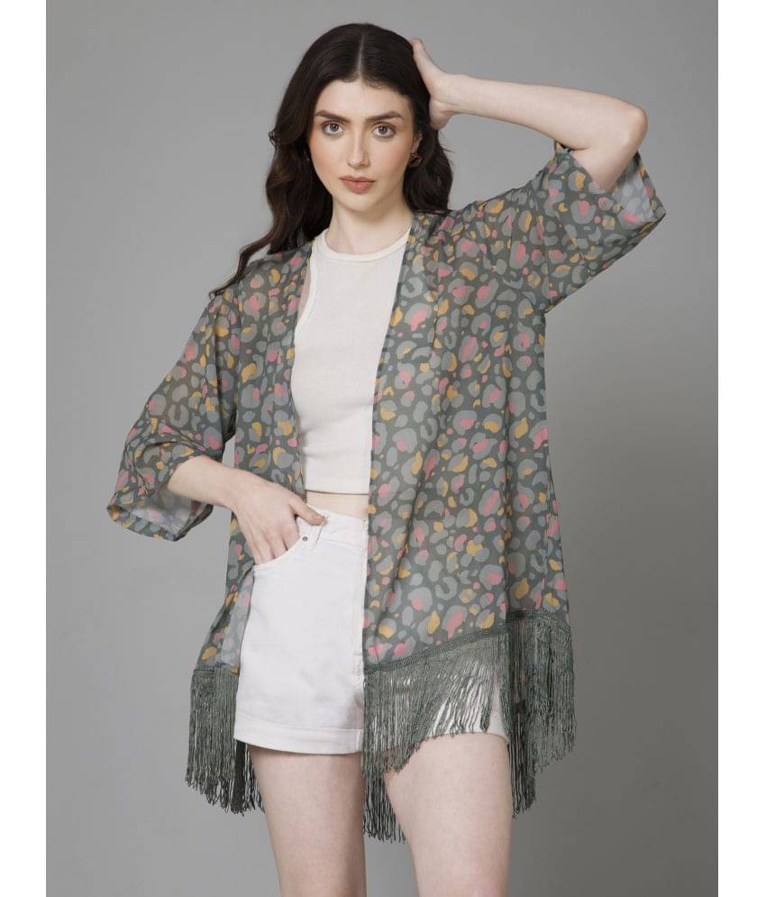     			Purys Polyester Blend Free Size Women's Green Shrug