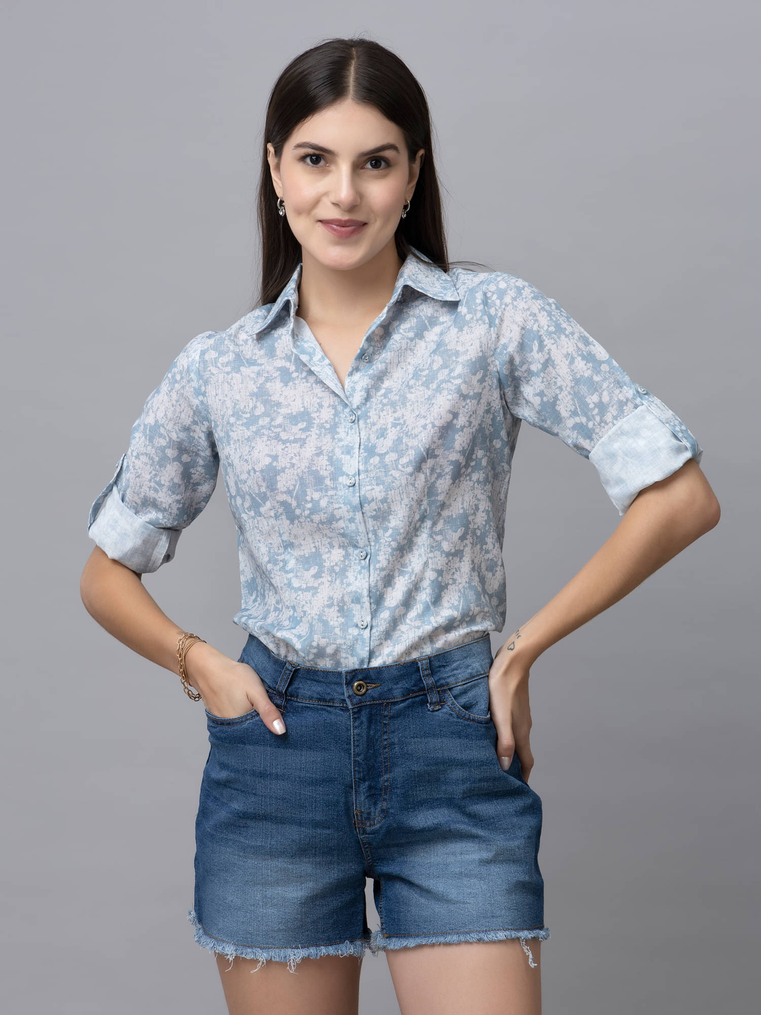     			Purys Women's Linen Regular Top ( White )