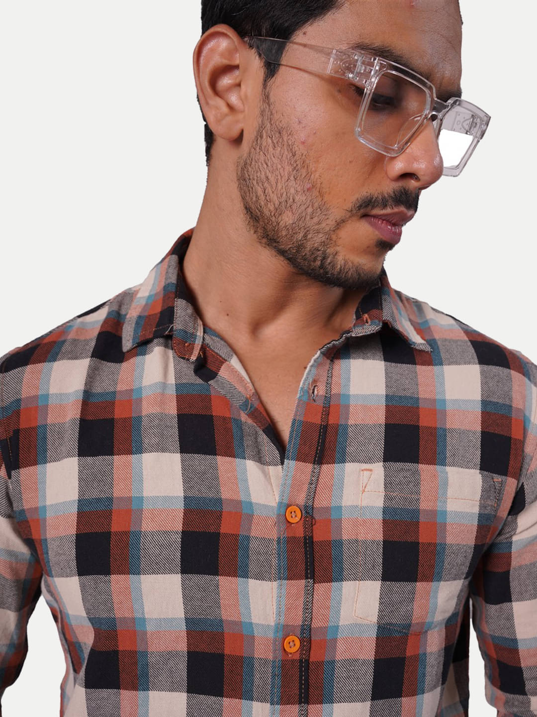     			Radprix 100% Cotton Regular Fit Checks Full Sleeves Men's Casual Shirt - Brown ( Pack of 1 )