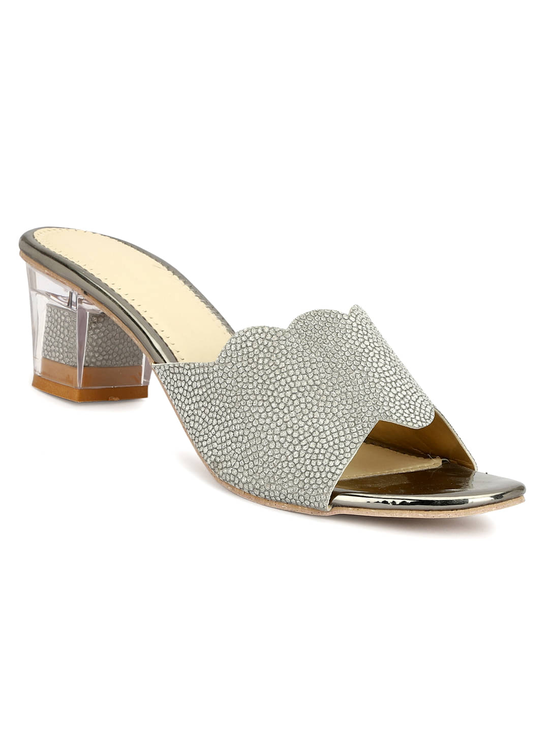     			Rimezs Silver Women's Slip On Heels