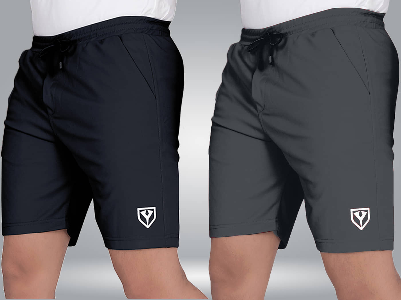 Septem Dark Grey Polyester Men's Gym Shorts ( Pack of 2 ) - Shorts | Buy online on ZillyBuy