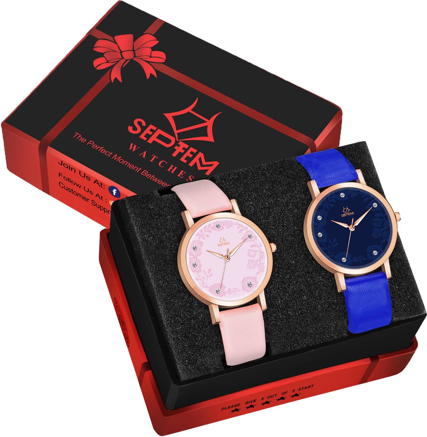 Septem Pink Leather Analog Womens Watch
