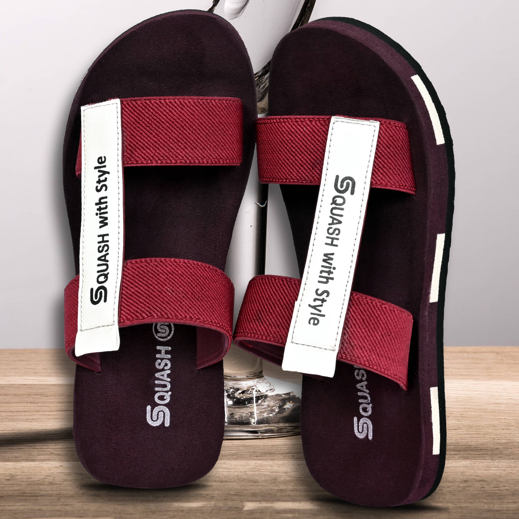     			Squash Maroon Men's Slide Flip Flop