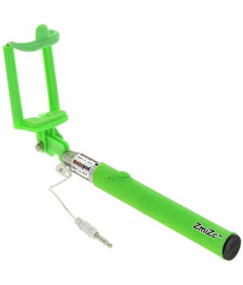     			ZmiZc Aux Wire Selfie Stick ( Green )