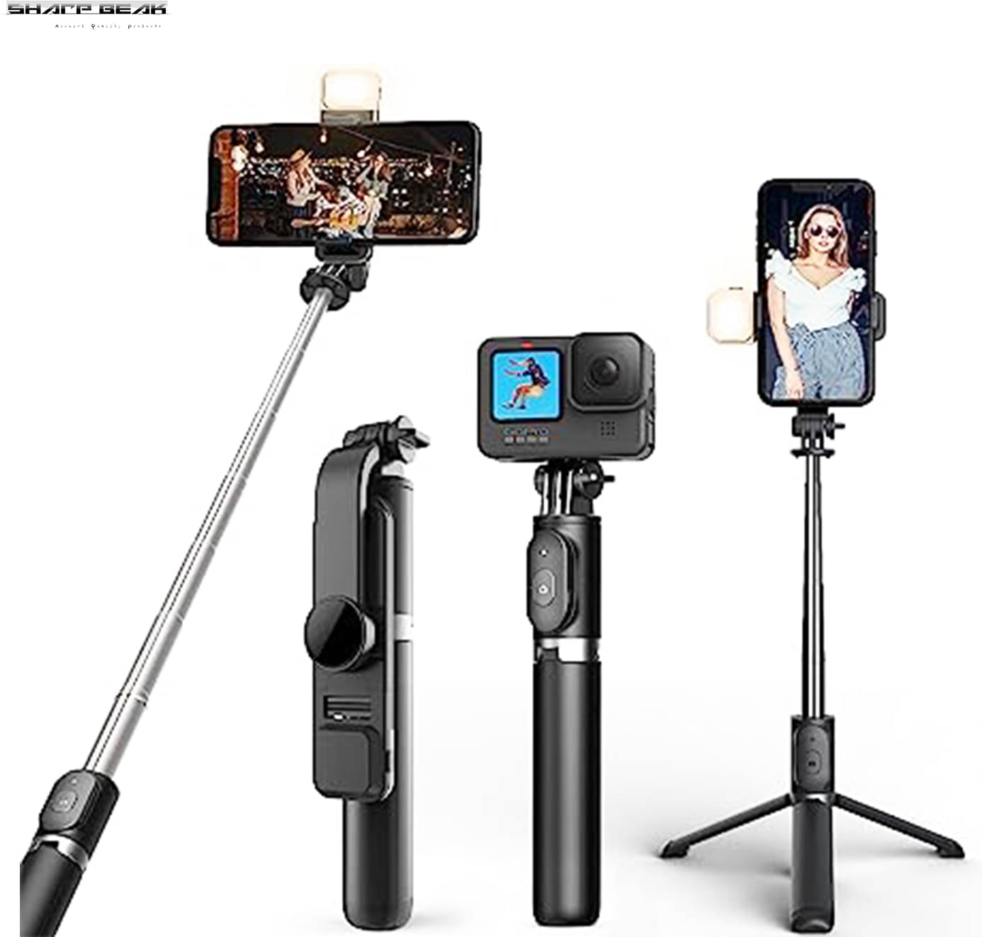     			ZmiZc Bluetooth Selfie Stick ( Black )