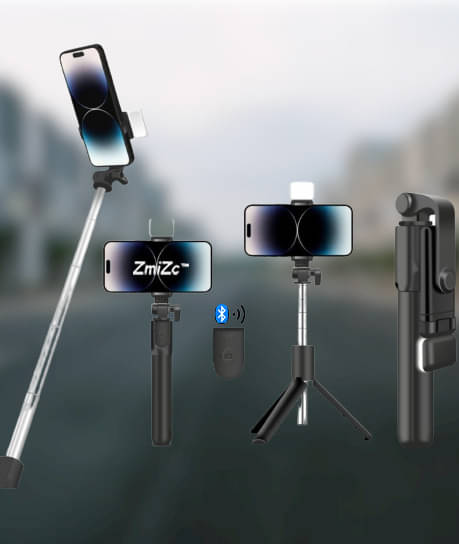     			ZmiZc Bluetooth Selfie Stick ( Black )