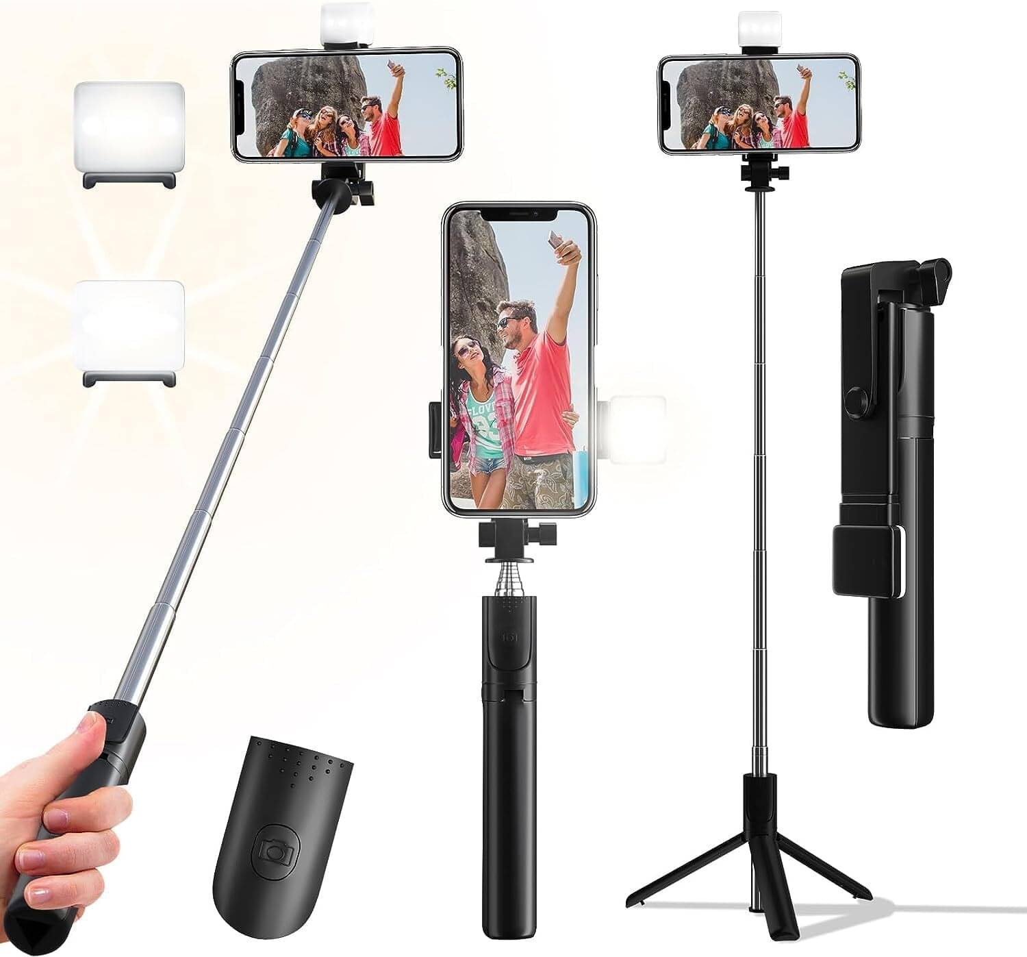     			ZmiZc Bluetooth Selfie Stick ( Black )