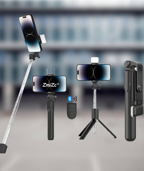     			ZmiZc Bluetooth Selfie Stick ( Black )
