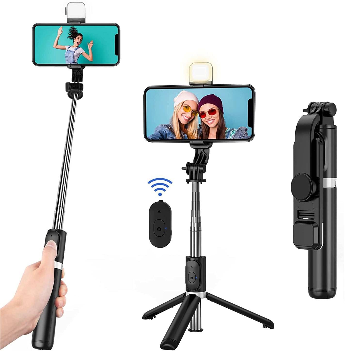     			ZmiZc Bluetooth Selfie Stick ( Black )