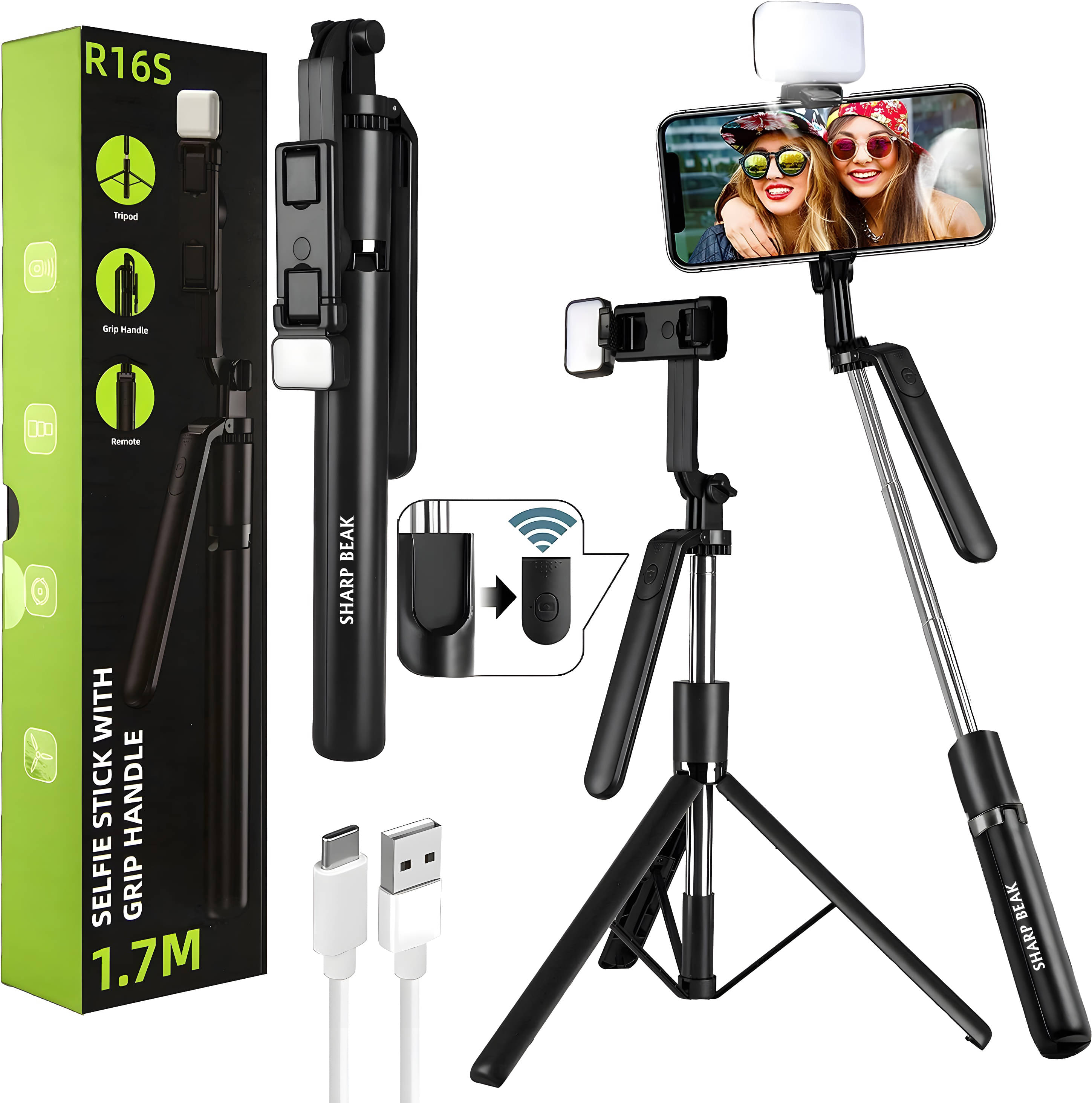     			ZmiZc Bluetooth Selfie Stick ( Black )