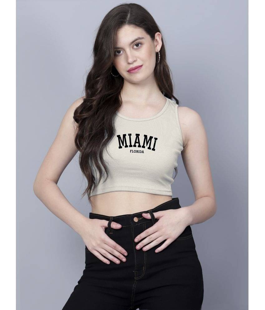     			fashion and youth Women's Cotton Blend Crop Top ( Beige )