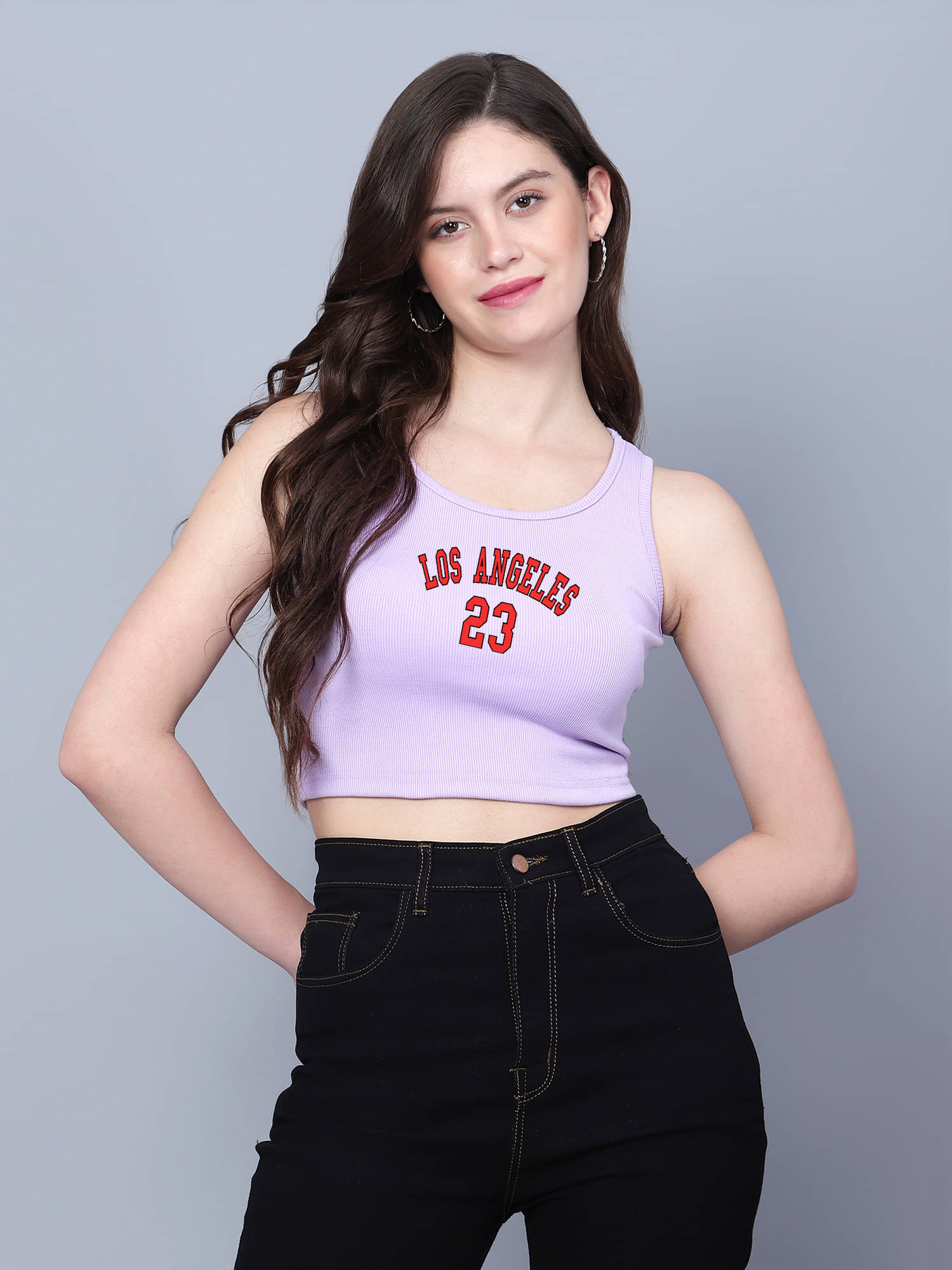     			fashion and youth Women's Cotton Blend Crop Top ( Purple )