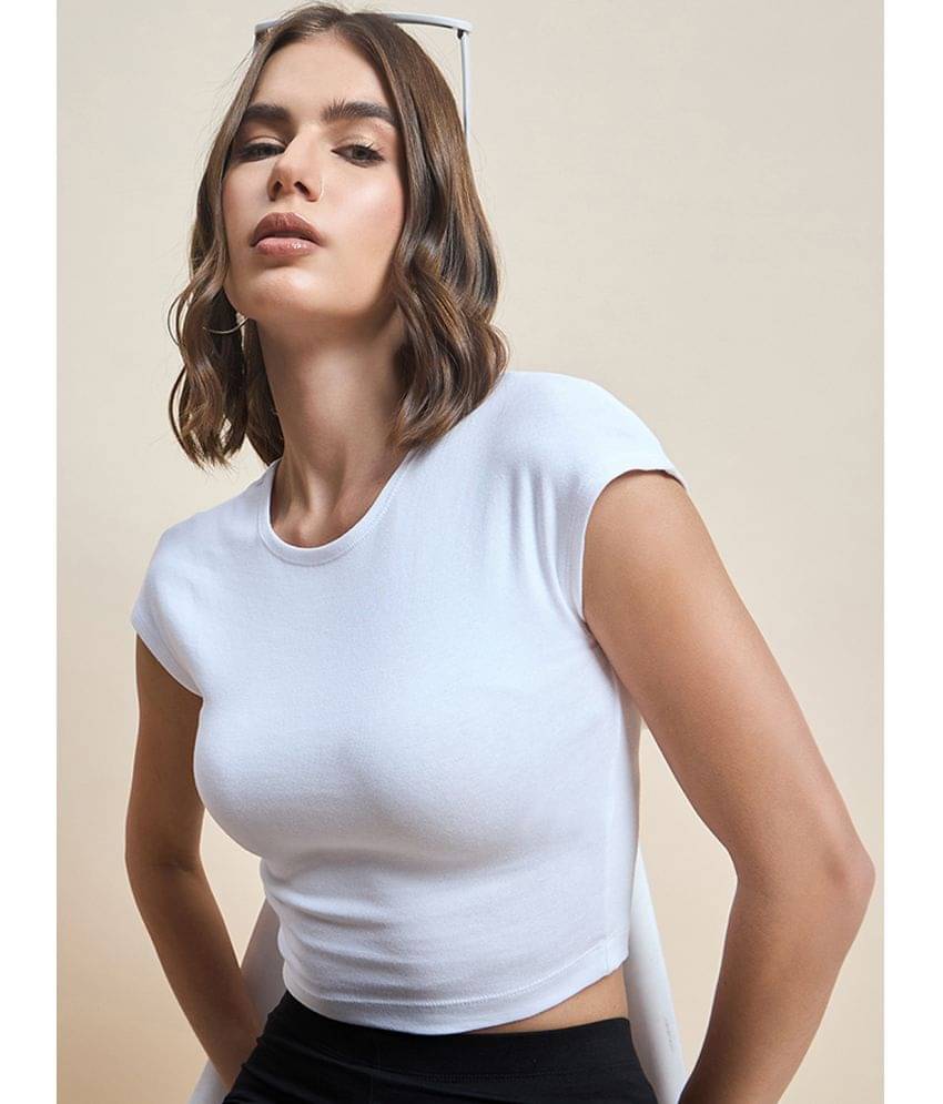     			98 Degree North Women's Cotton Crop Top ( White )
