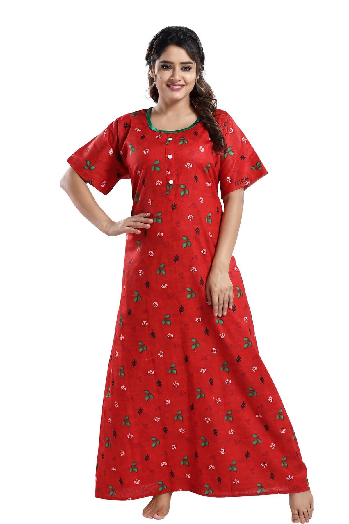     			Cinco Multi Color Cotton Blend Women's Nightwear Night Dress ( Pack of 1 )