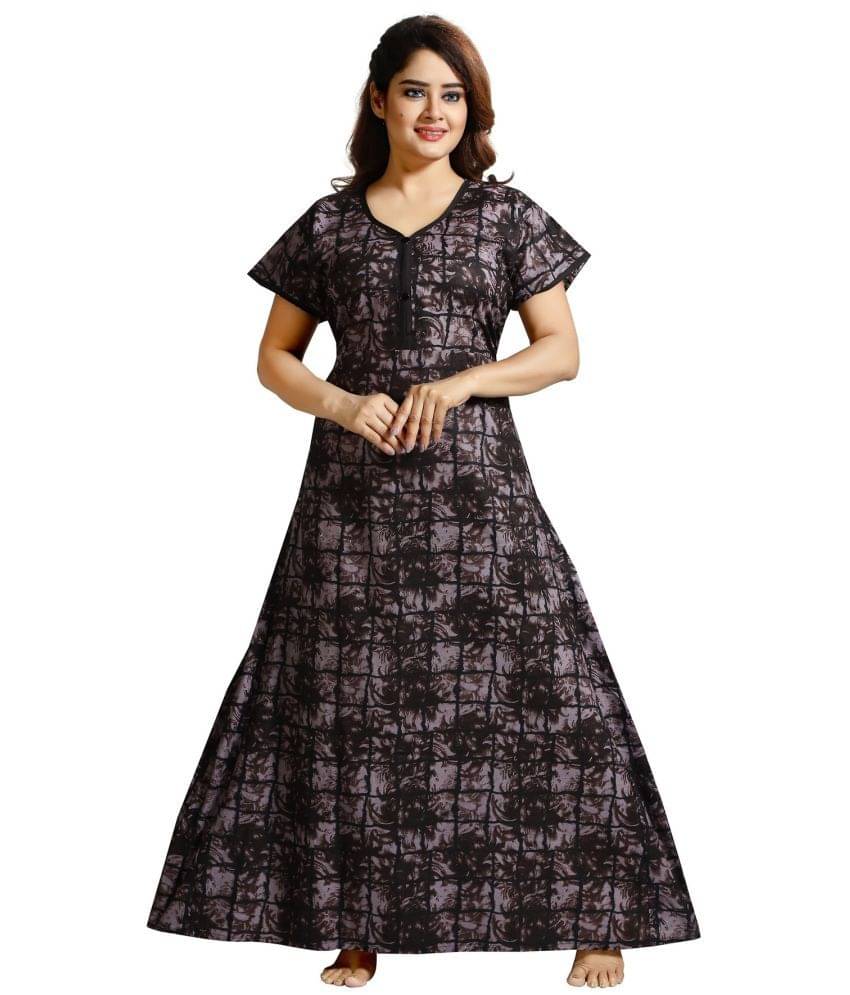 Cinco Multi Color Cotton Blend Women's Nightwear Nighty & Night Gowns ( Pack of 1 ) Cinco Multi Color Cotton Blend Women's Nightwear Nighty & Night Gowns ( Pack of 1 )