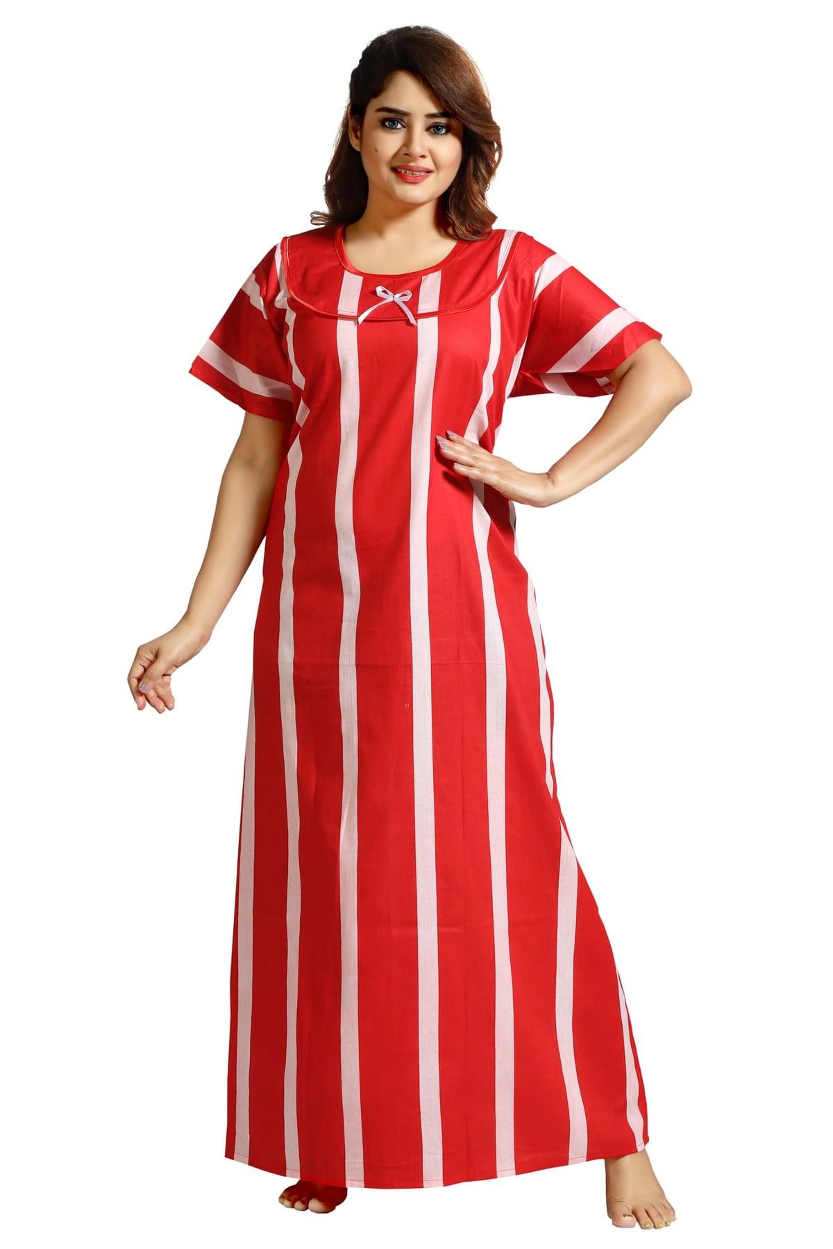 Cinco Multi Color Cotton Blend Women's Nightwear Nighty & Night Gowns ( Pack of 1 ) Cinco Multi Color Cotton Blend Women's Nightwear Nighty & Night Gowns ( Pack of 1 )