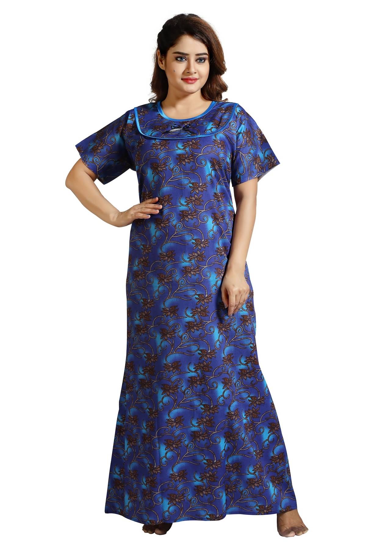 Cinco Multi Color Cotton Blend Women's Nightwear Nighty & Night Gowns ( Pack of 1 ) Cinco Multi Color Cotton Blend Women's Nightwear Nighty & Night Gowns ( Pack of 1 )
