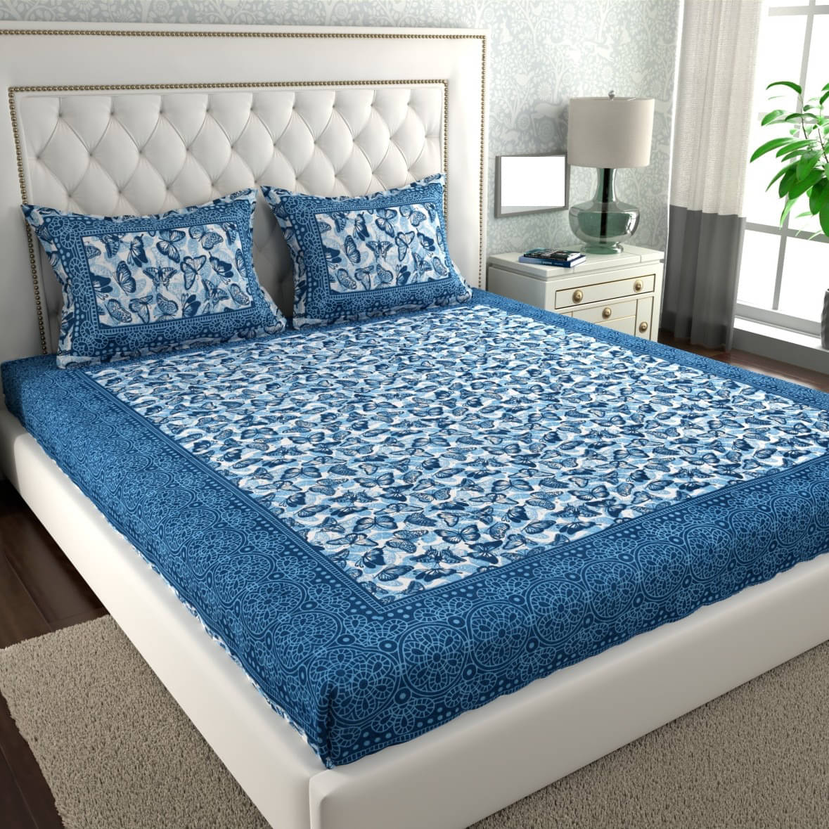 Cosito Cotton 1 Double Bedsheet with 2 Pillow Covers ( Blue ) Cosito Cotton 1 Double Bedsheet with 2 Pillow Covers ( Blue )