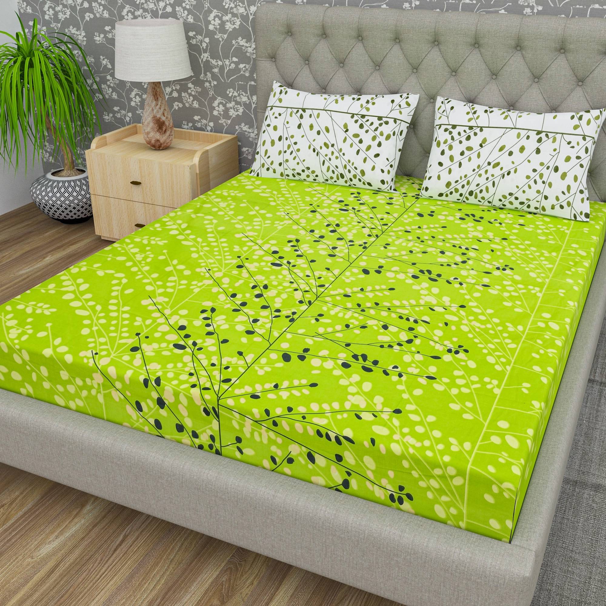 Cosito Cotton 1 Double Bedsheet with 2 Pillow Covers ( Green ) Cosito Cotton 1 Double Bedsheet with 2 Pillow Covers ( Green )