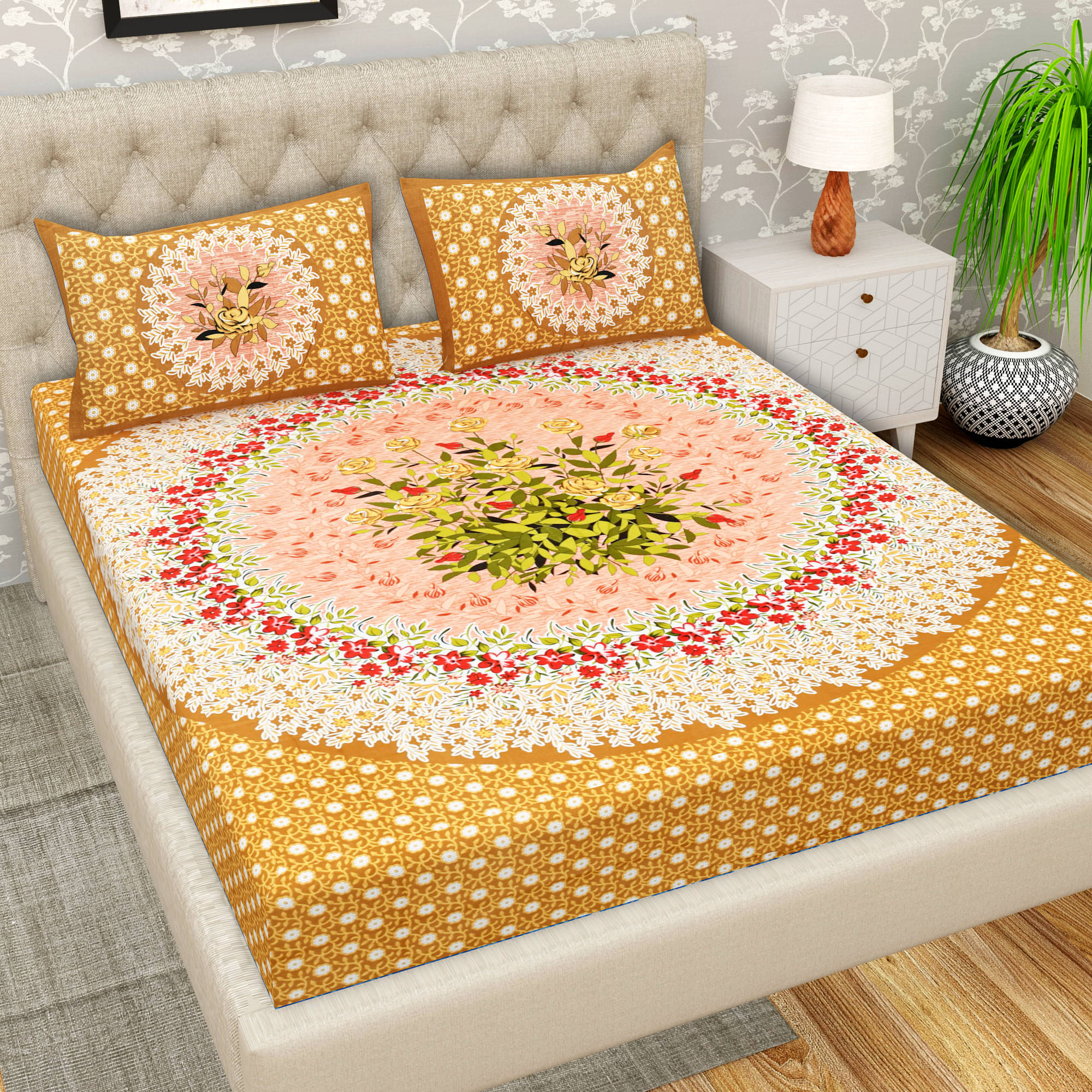 Cosito Cotton 1 Double Bedsheet with 2 Pillow Covers ( Brown )     			Cosito Cotton 1 Double Bedsheet with 2 Pillow Covers ( Brown )