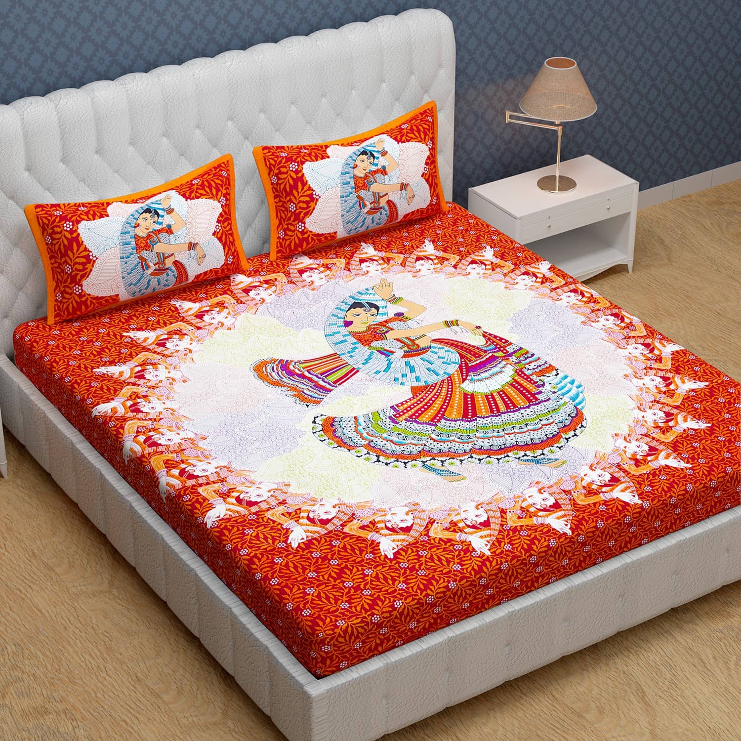 Cosito Cotton 1 Double Bedsheet with 2 Pillow Covers ( Red )