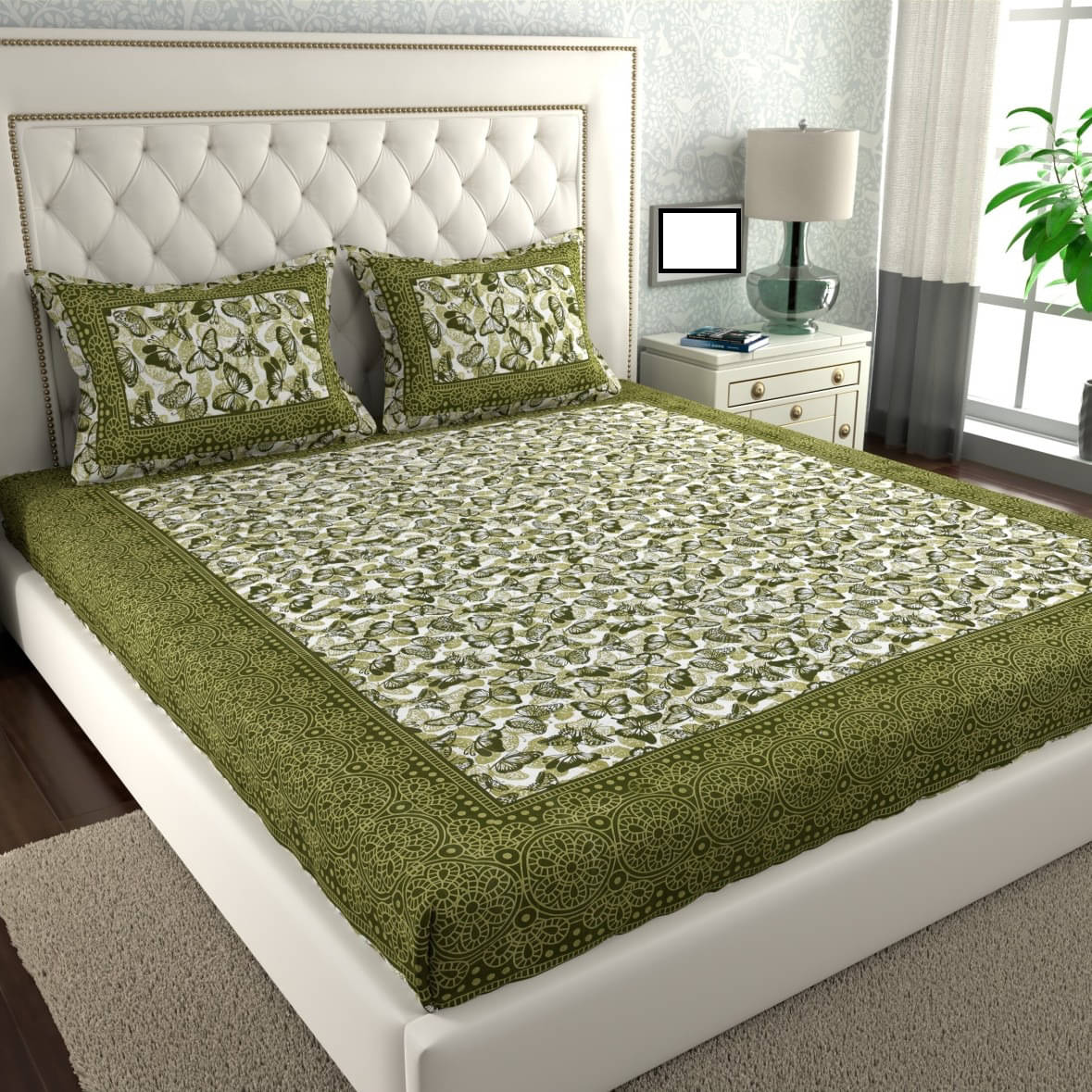 Cosito Cotton 1 Double Bedsheet with 2 Pillow Covers ( Green ) Cosito Cotton 1 Double Bedsheet with 2 Pillow Covers ( Green )