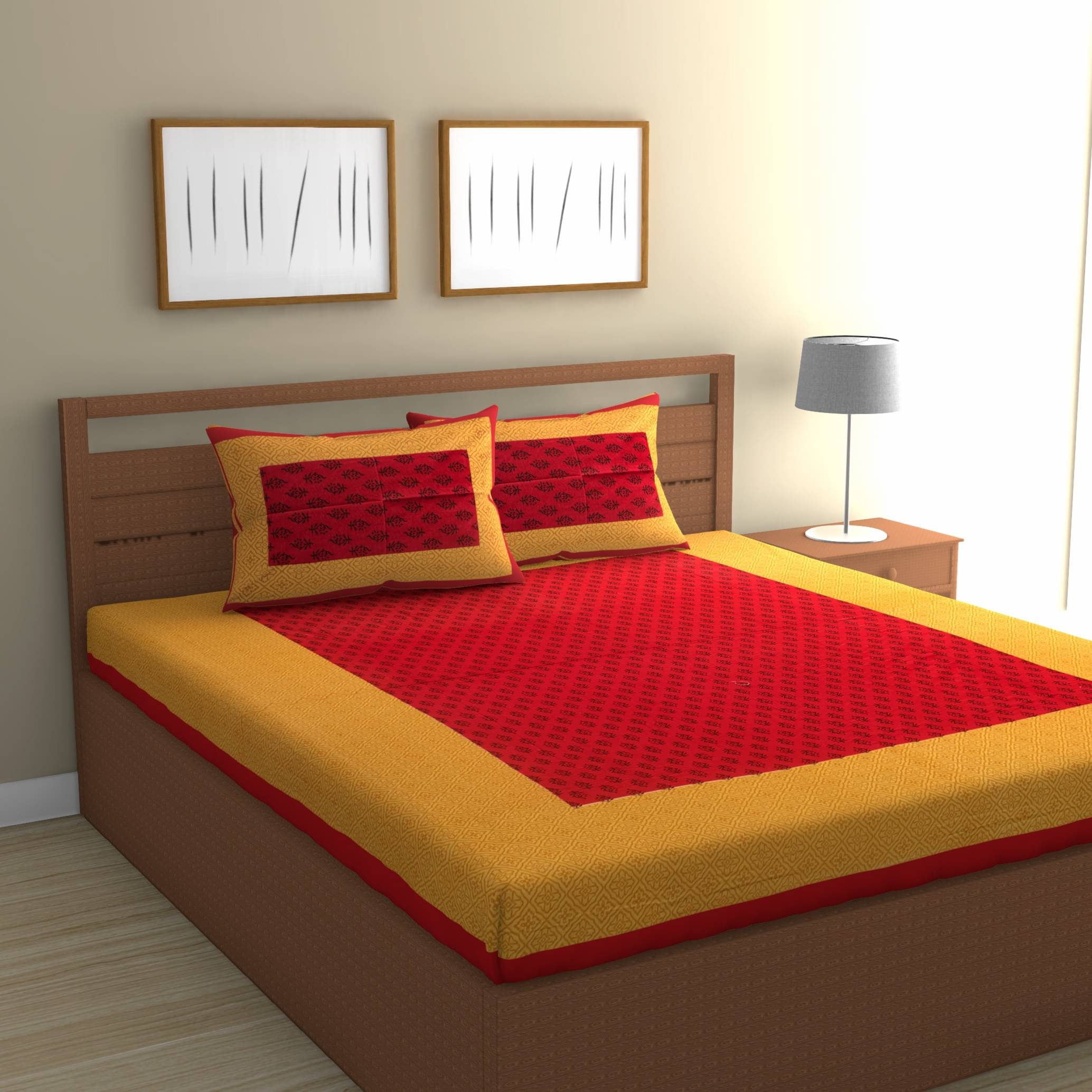 Cosito Cotton 1 Double Bedsheet with 2 Pillow Covers ( Red ) Cosito Cotton 1 Double Bedsheet with 2 Pillow Covers ( Red )