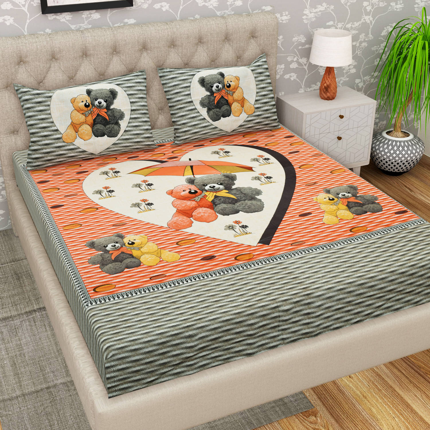 Cosito Cotton 1 Double Bedsheet with 2 Pillow Covers ( Grey ) Cosito Cotton 1 Double Bedsheet with 2 Pillow Covers ( Grey )
