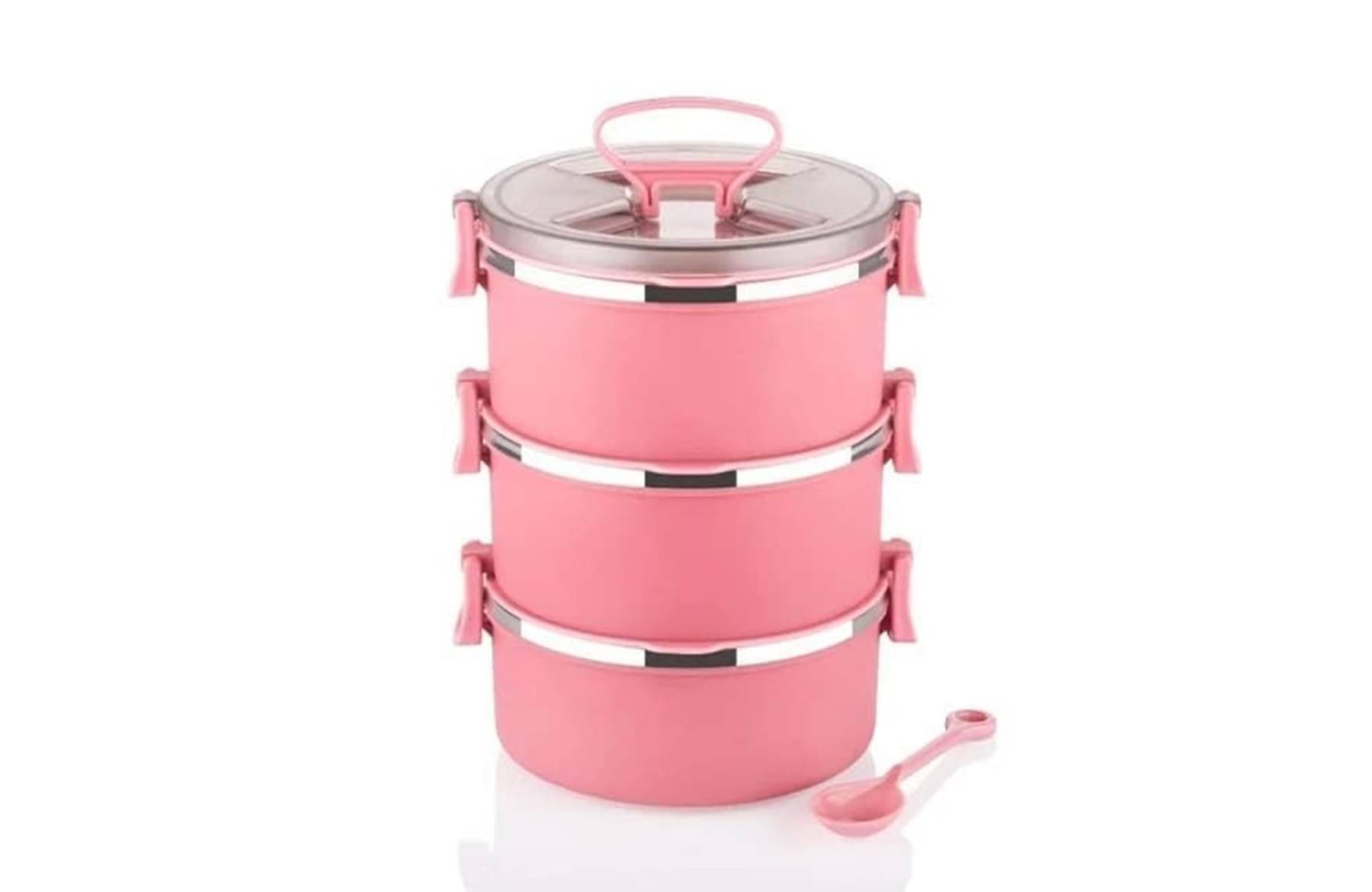 Dark Sun Kitchenware 3 Layer School/College/Office Stainless Steel Lunch Box 3 - Container ( Pack of 1 ) Dark Sun Kitchenware 3 Layer School/College/Office Stainless Steel Lunch Box 3 - Container ( Pack of 1 )