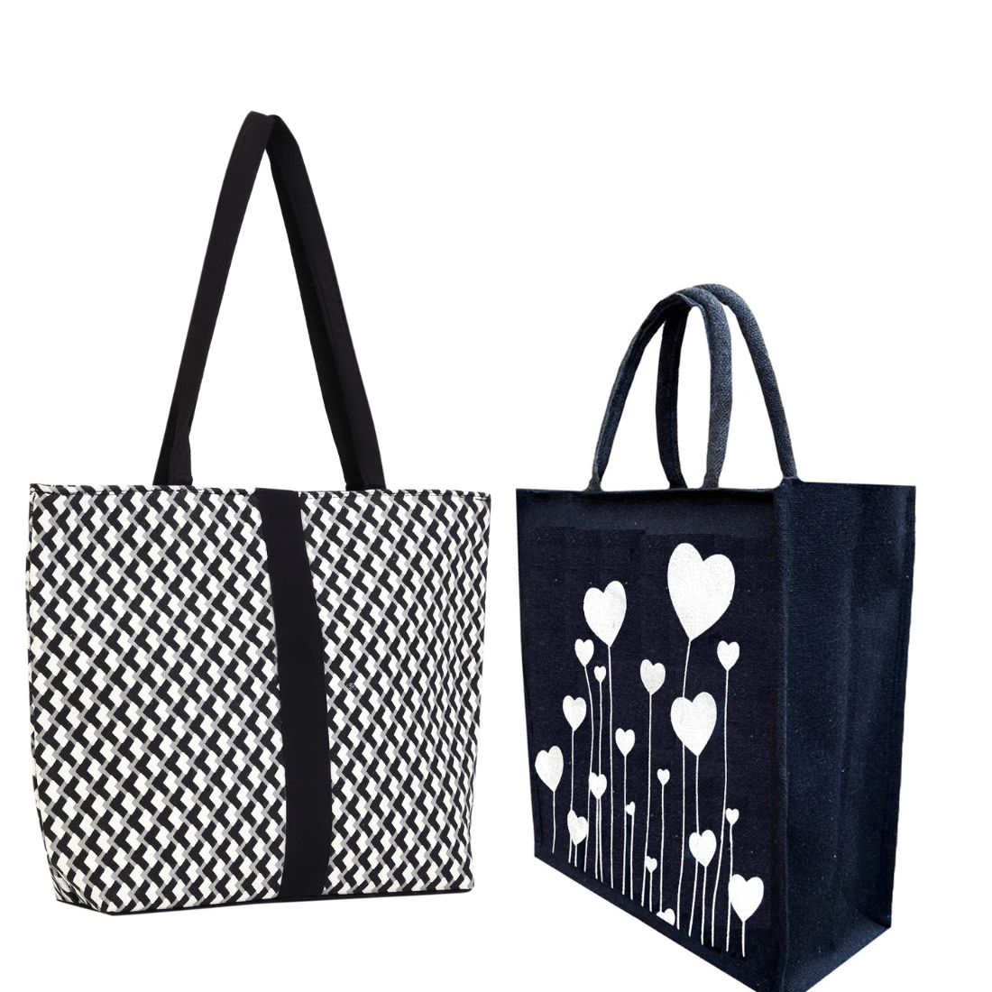     			ENSAC White Cotton Lunch Bag Pack of 2