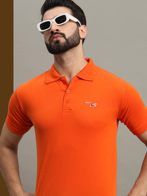 GET GOLF Pack of 1 Cotton Blend Regular Fit Solid Half Sleeves Men's Polo T Shirt ( Orange )     			GET GOLF Pack of 1 Cotton Blend Regular Fit Solid Half Sleeves Men's Polo T Shirt ( Orange )