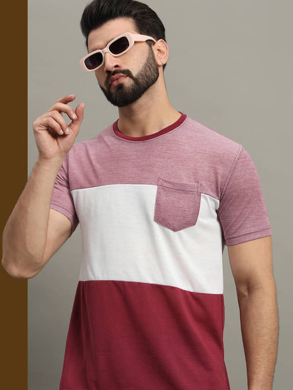 GET GOLF Pack of 1 Cotton Blend Regular Fit Men's T-Shirt ( Maroon )