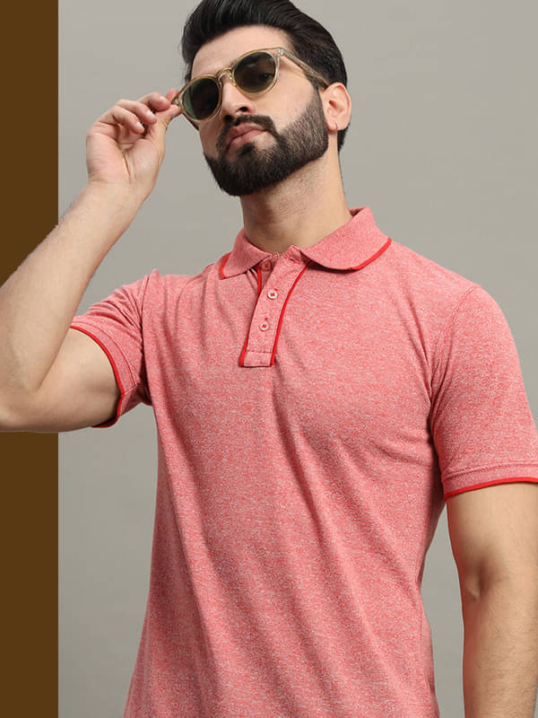     			GET GOLF Pack of 1 Cotton Blend Regular Fit Self Design Half Sleeves Men's Polo T Shirt ( Red )