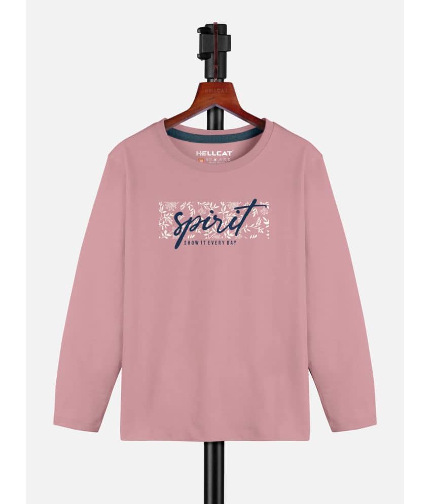 HELLCAT Pack of 1 Girls Cotton Blend T-Shirt ( Pink )