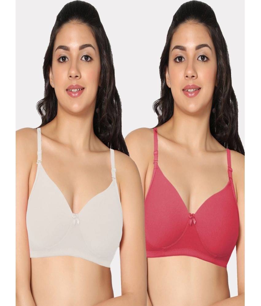 IN CARE LINGERIE Pack of 2 Lycra Heavily Padded Women's T-Shirt Bra ( Multicolor )     			IN CARE LINGERIE Pack of 2 Lycra Heavily Padded Women's T-Shirt Bra ( Multicolor )