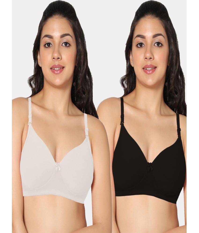 IN CARE LINGERIE Pack of 2 Lycra Heavily Padded Women's T-Shirt Bra ( Multicolor )     			IN CARE LINGERIE Pack of 2 Lycra Heavily Padded Women's T-Shirt Bra ( Multicolor )