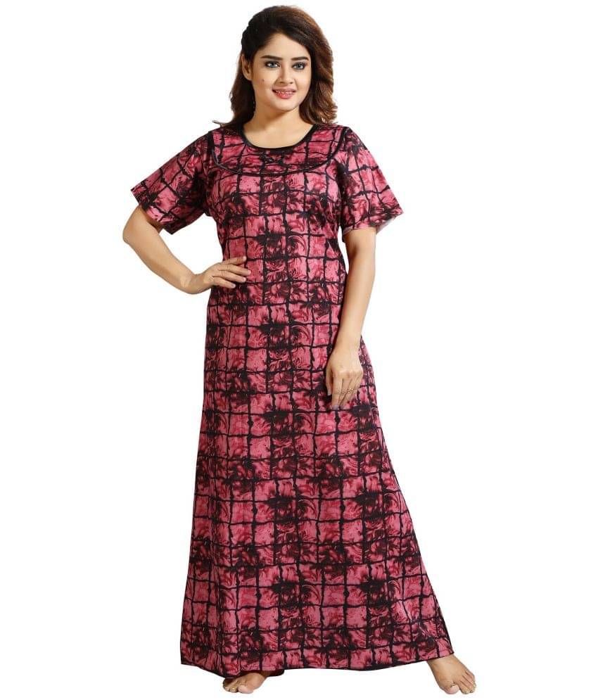     			INNER BEATS Multicolor Cotton Blend Women's Nightwear Night Dress ( Pack of 1 )