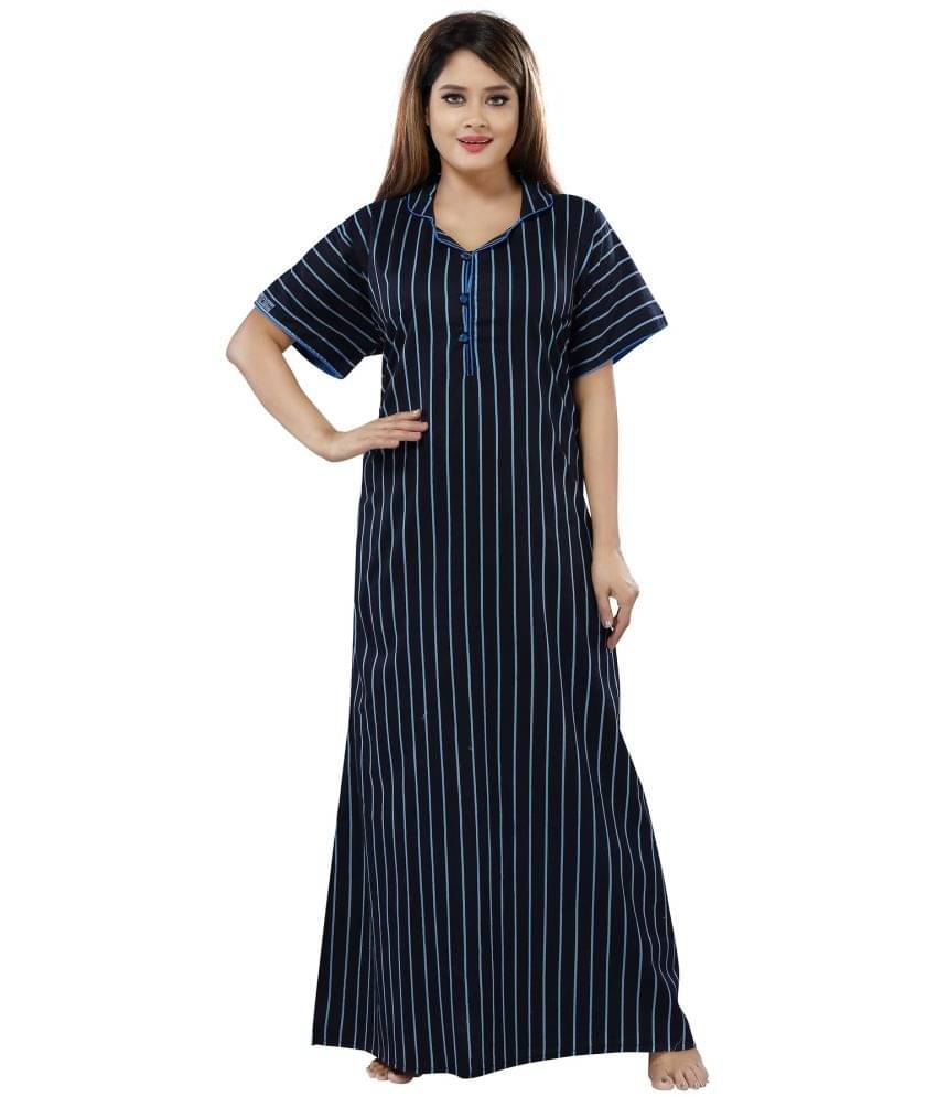INNER BEATS Multicolor Cotton Blend Women's Nightwear Night Dress ( Pack of 1 )     			INNER BEATS Multicolor Cotton Blend Women's Nightwear Night Dress ( Pack of 1 )
